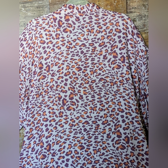 NWT Sunshine and Rodeo Purple Pink Leopard Print Duster Kimono W Side Slits - Picture 16 of 16
